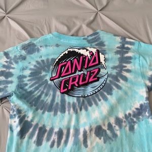 Tye dye blue ladies Santa Cruz SS medium top